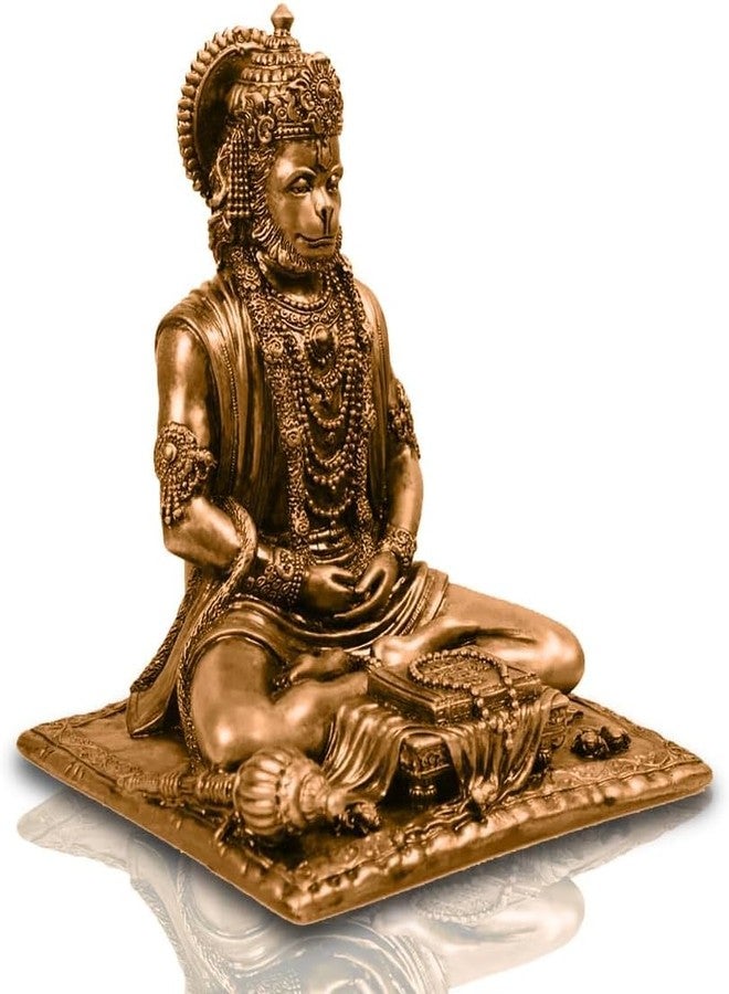 Karigaari India Antique Hanuman Idol Sitting in Meditation Pose | Bajrangbali Murti for Home Temple Office Car Dashboard | Decorative Spiritual Figurine for Puja & Gifting - Image 2